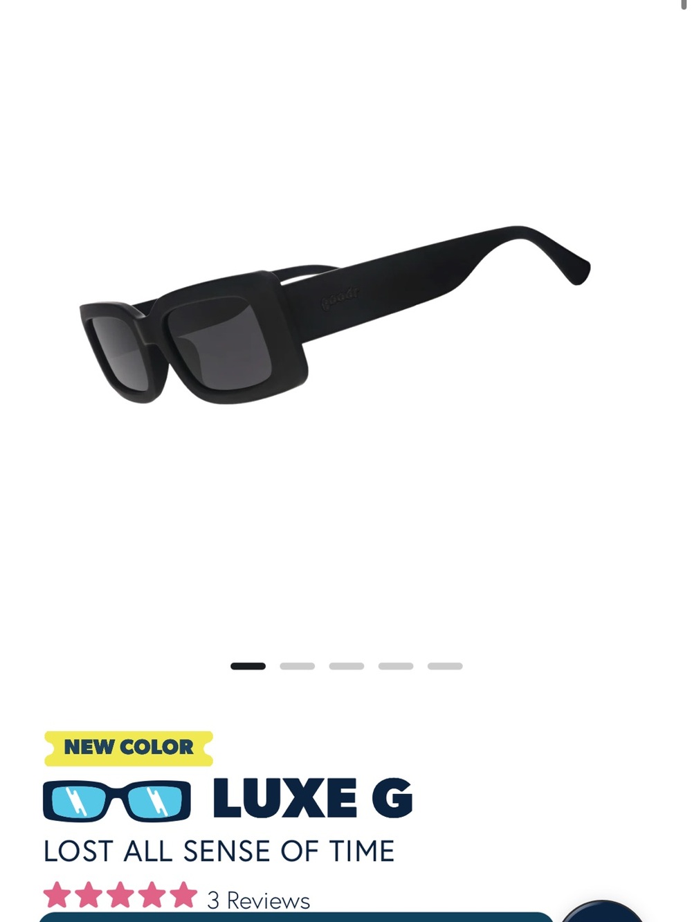 Luxe G Matte Black Square Sunglasses